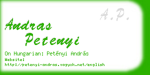 andras petenyi business card